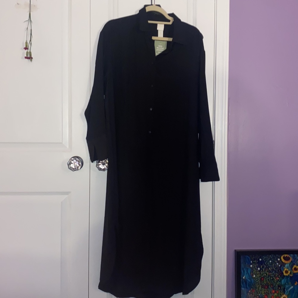 H&M long button down dress